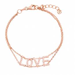 LOISIR ΒΡΑΧΙΟΛΙ ΜΕΤΑΛΛΙΚΟ DAZZLING ROZ GOLD ME ΛΕΥΚΑ CZ  02L15-00771