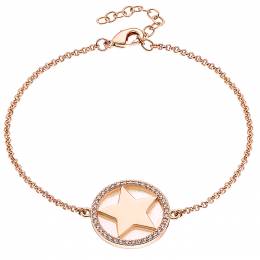 LOISIR ΒΡΑΧΙΟΛΙ  NEW PRETTY ΜΕΤΑΛΛΙΚΟ ROZ GOLD ΜΕ ΣΤΟΙΧΕΙΟ ΑΣΤΕΡΙ ΜΕ ΛΕΥΚΑ CZ 02L15-01030