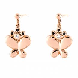 LOISIR ΣΚΟΥΛΑΡΙΚΙΑ NEW PRETTY ΜΕΤΑΛΛΙΚΑ ROSE GOLD ME ΜΑΥΡΑ Κ ΛΕΥΚΑ CZ 03L15-00849