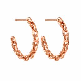 Σκουλαρίκια κρίκοι-αλυσίδες ροζ χρυσό , Vogue